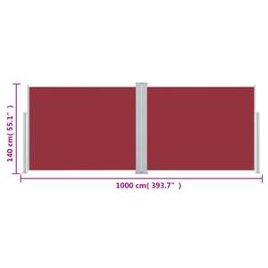 Auvent latéral 3000267-2 Rouge - Textile - 1000 x 140 x 1 cm