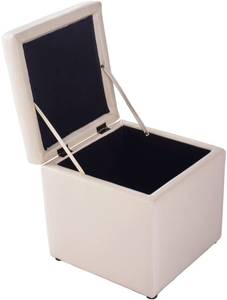 Sitzhocker Sitzwürfel Sitzbox Weiß - Kunstleder - 40 x 40 x 40 cm
