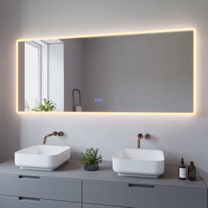 LED Badspiegel Touch Silber - Glas - 160 x 70 x 5 cm