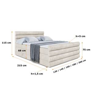 Boxspringbett CELESTIA-Z KING Beige - Breite: 180 cm