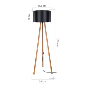 Lampadaire Keynes bambou / noir Noir