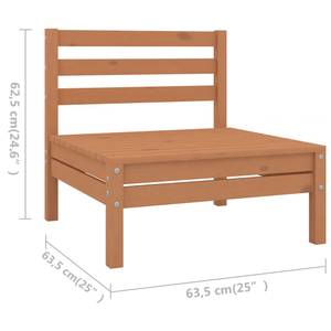 Ensemble de salon de jardin Marron - Bois massif - Bois/Imitation - 64 x 63 x 64 cm