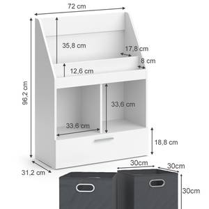 Bücherregal Luigi 39447 Weiß - Holzwerkstoff - 72 x 97 x 32 cm