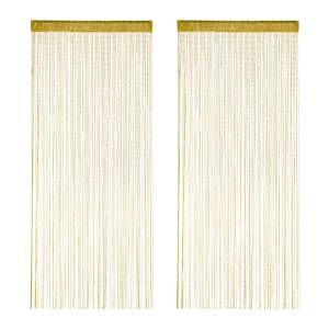 2 x Fadenvorhang Glitzer gold 90x245 cm Breite: 90 cm