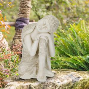 Statue bouddha 61 cm Blanc - Matière plastique - Pierre - 41 x 61 x 38 cm