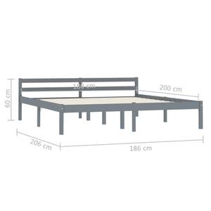 Bettgestell 298585-2 Grau - 186 x 60 cm