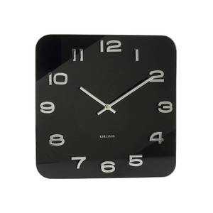 Horloge murale Vintage Squared Noir - Verre - 35 x 35 x 5 cm