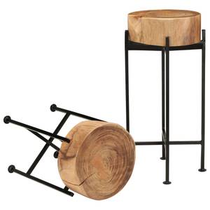 Beistelltisch (2er Set) 246207 Braun - Metall - Massivholz - Holzart/Dekor - 30 x 45 x 30 cm