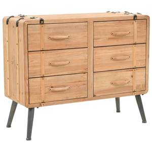 Schubladenschrank 245774 Braun - Holzwerkstoff - Metall - Massivholz - Holzart/Dekor - 91 x 73 x 91 cm