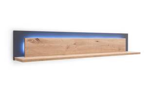 Wohnwand Mauro 21 (4-teilig) mit LED Braun - Holzwerkstoff - Holzart/Dekor - 371 x 211 x 55 cm