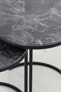 Set de 2 tables d'appoint ALFIO Noir - Métal - 49 x 54 x 49 cm