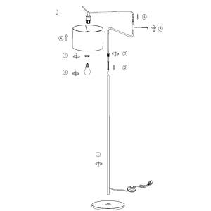 Stehleuchte Set Linstrøm Braun - Metall - Naturfaser - 15 x 140 x 15 cm