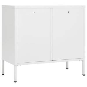 Sideboard BLAT Stahl und Hartglas Weiß Weiß - Metall - 75 x 70 x 35 cm