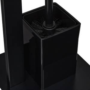 Serviteur WC en bois et acier Noir - Marron - Bois manufacturé - Métal - 20 x 72 x 20 cm