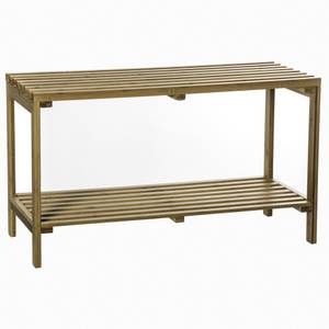 Regal mit Aufbewahrungsbeutel, 2 Etagen Beige - Bambus - 78 x 46 x 32 cm