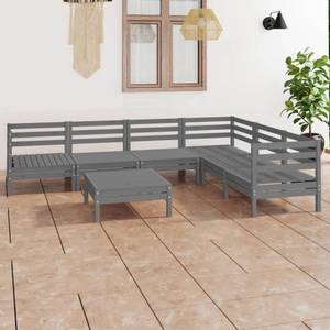 Garten-Lounge-Set Grau - Massivholz - Holzart/Dekor - 64 x 29 x 64 cm