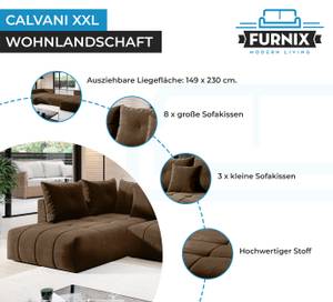 Ecksofa Calvani XXL Monolith 15 Braun