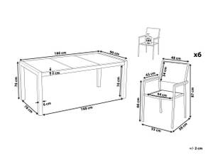 Gartenset COSOLETO 7-tlg Beige - Silber - Weiß - 6er Set