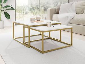 Couchtische mit Metallbeine Vella Gold Weiß