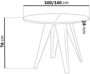 Esstisch Glory Beton Dekor - 100 x 100 cm