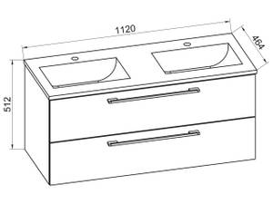 Waschtisch Budasi  2er Set Weiß - Keramik - Holzwerkstoff - 112 x 51 x 46 cm