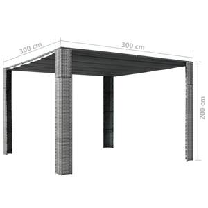 Pavillon Grau - Polyrattan - 300 x 200 x 300 cm