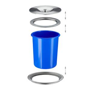 Mülleimer für Arbeitsplatte 5 Liter Blau - Silber - Metall - Kunststoff - 24 x 23 x 24 cm