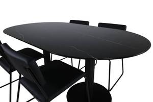 Essgruppe Pillan 10 (5-teilig) Schwarz - Massivholz - 100 x 74 x 180 cm