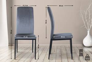 chaise salle à manger Savino Lot de 4 Gris lumineux - Fourrure synthétique