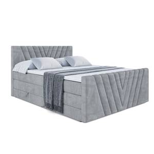 Boxspringbett ERNINA-Z KING Hellgrau - Breite: 200 cm