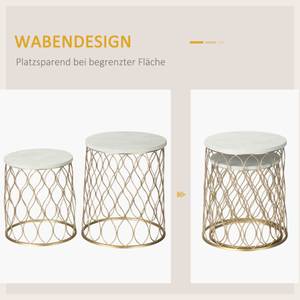 Gartentisch 84B-824 2er-Set Gold - Metall - 41 x 46 x 41 cm