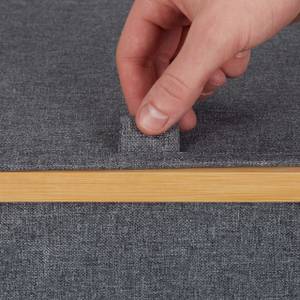 Panier à linge avec couvercle Marron - Gris - Bambou - Textile - 45 x 45 x 30 cm