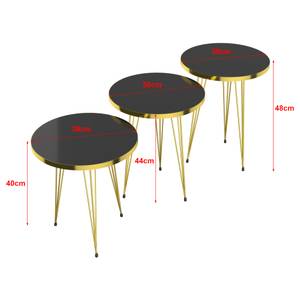 Set de 3 tables d'appoint Skibby rondes Noir