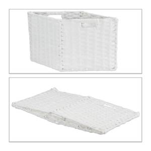 3x corbeilles de rangement plastique Blanc