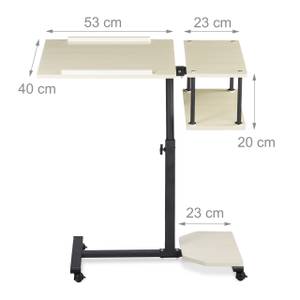 Table ordinateur portable réglable Noir - Blanc crème