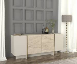 Sideboard mit Granit Optik Beige - Holzwerkstoff - 180 x 75 x 46 cm