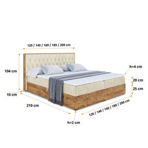 Boxspringbett LOLLI5 Beige - Breite: 160 cm - H3