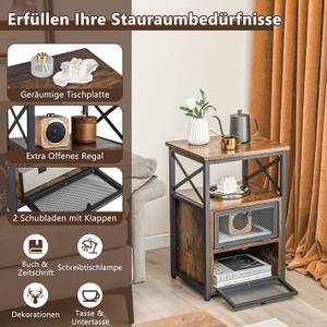 4 Ebenen Nachttisch Industrie Design Braun - Holzwerkstoff - 35 x 61 x 40 cm