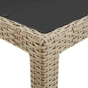 Gartentisch Beige - Metall - Polyrattan - 250 x 75 x 250 cm