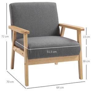 Sessel mit A-förmigen Beine 835-233V01 Grau - Textil - 70 x 72 x 64 cm