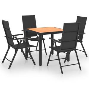 Salle à manger (lot de 5) 3060053 Noir - Bois manufacturé - Métal - Matière plastique - 79 x 74 x 79 cm