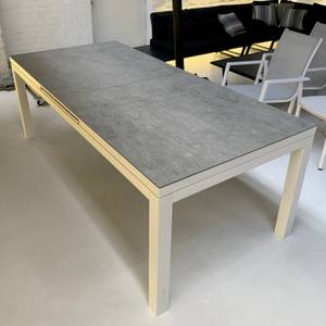 Table de jardin à rallonge Conte Blanc - Céramique - 160 x 76 x 90 cm