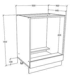 Ofenschrank Esilo Anthrazit - Weiß