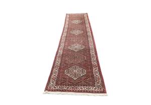 Bidjar - 393x82cm Rot - Naturfaser - 82 x 1 x 393 cm