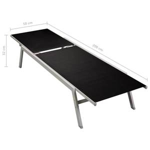 Sonnenliege 48011 Schwarz - Metall - 58 x 32 x 200 cm