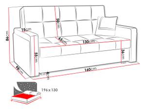 Schlafsofa Viva Mel III Schwarz - Grün