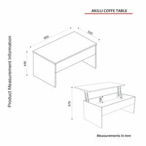 Beistelltisch WH1589 Weiß - Massivholz - 45 x 90 x 52 cm