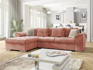 Ecksofa Diana Premium Rosé - Ecke davorstehend links - Tiefe: 280 cm