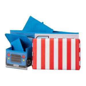 Sitzbox für Kinder Hellblau - Rot - Weiß