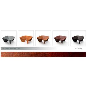 Brasero acier corten L65 x l65 x H31 cm Marron - Métal - 65 x 32 x 65 cm